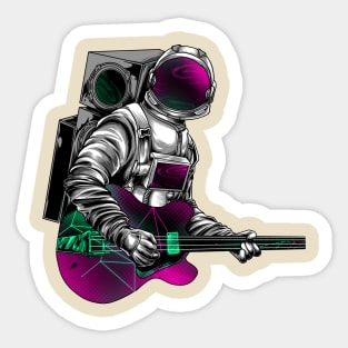 astronaut playing guitar Sticker